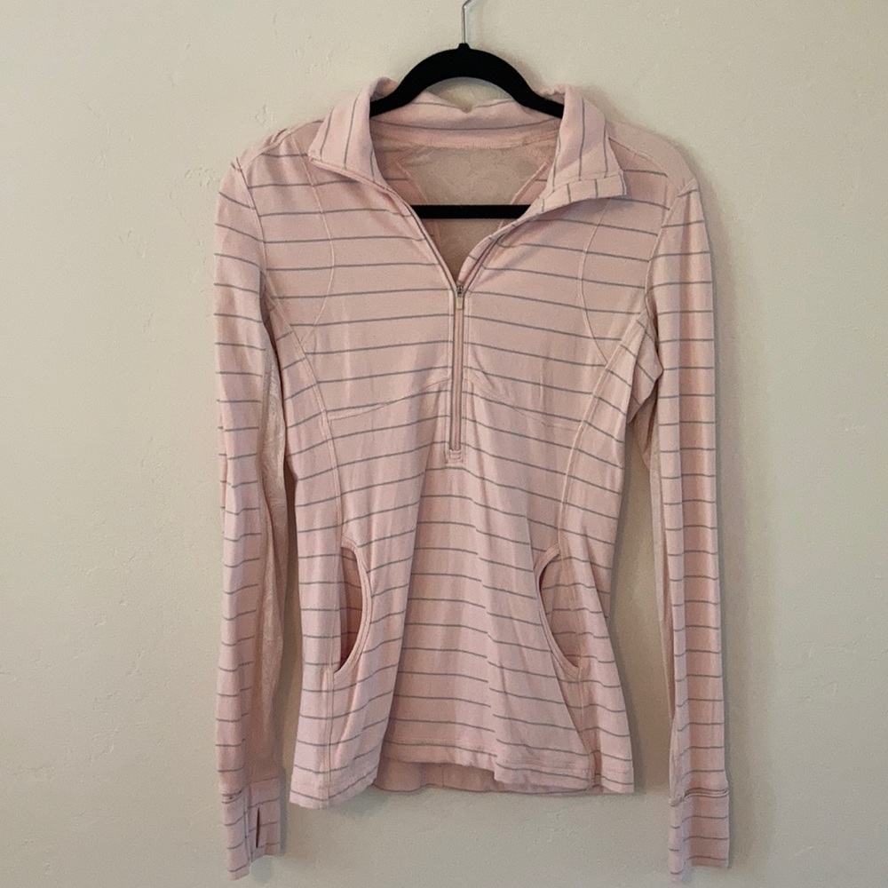 Lululemon, pink, athletic shirt. In great shape. Size 6